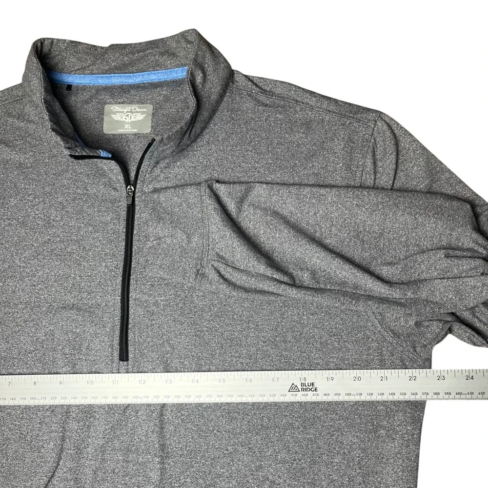 Straight Down Quarter Zip Pullover Mens XL Grey Newton Country Club Golf Top